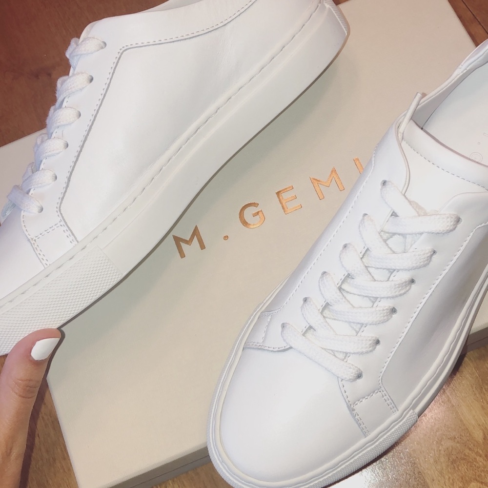 White leather sneakers